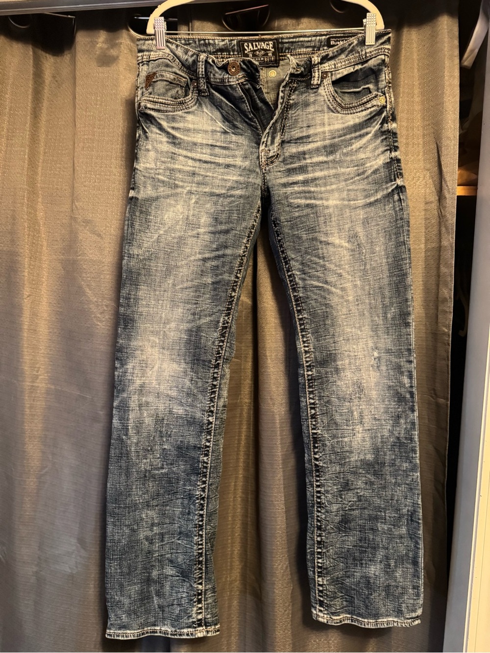 Salvage Men’s Washed Blue Bootcut Jeans